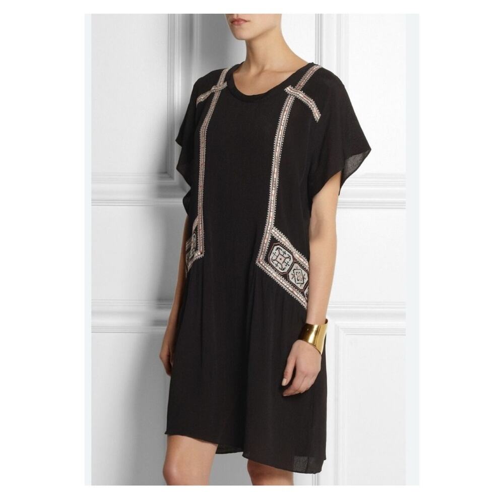 DAY Birger et Mikkelsen Folk Embroidered Dress 36 (S) Black‎